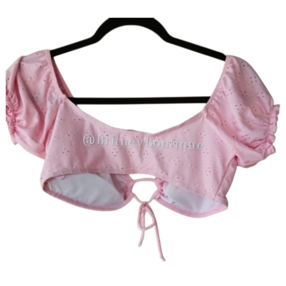 Pink Lilly Eyelet Crop Top - Picture 5 of 5
